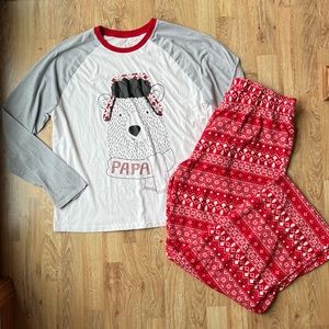 Papa Bear Christmas Pajama Set XL